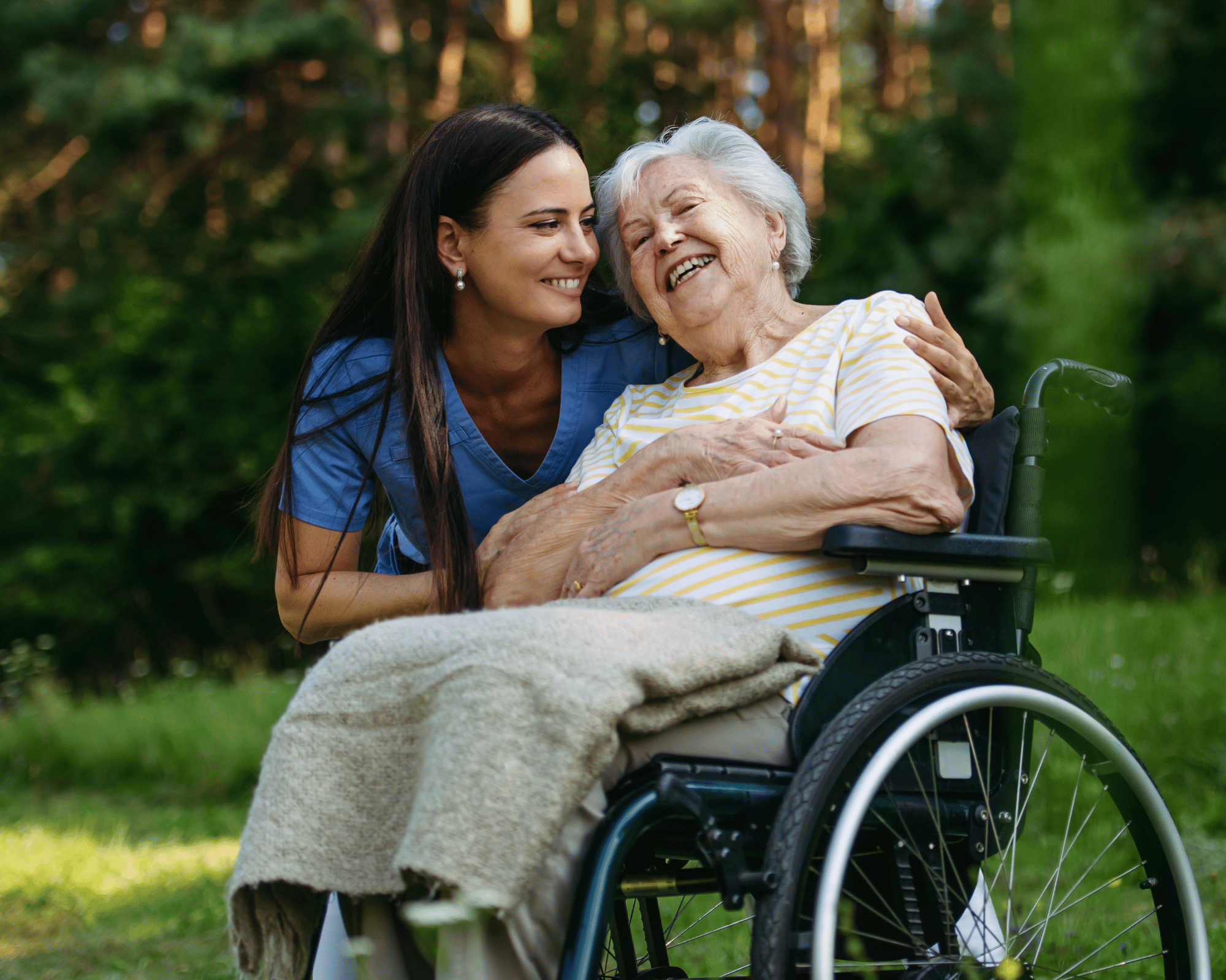 Caregiver providing hands-on, around-the-clock live-in support