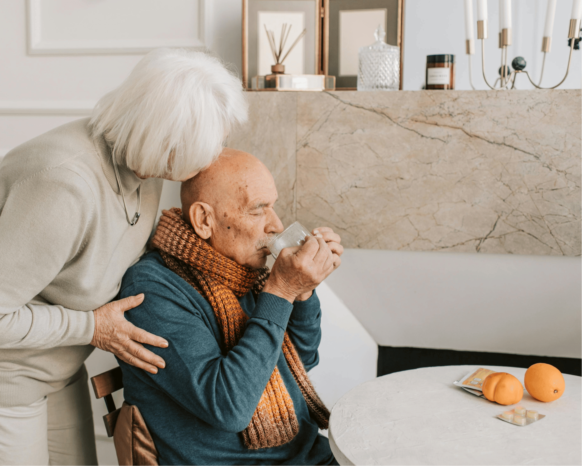 Caregiver preparing a home-cooked meal for a senior